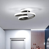 Hallway White Spiral LED Semi-Flush Mount Ceiling Light Image - 11