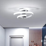 Hallway White Spiral LED Semi-Flush Mount Ceiling Light Image - 12