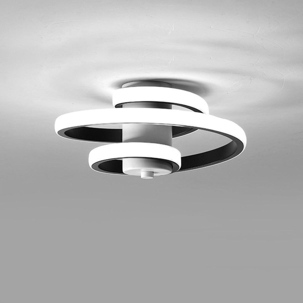 Hallway White Spiral LED Semi-Flush Mount Ceiling Light Image - 3