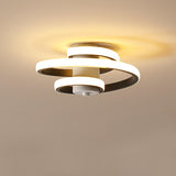 Hallway White Spiral LED Semi-Flush Mount Ceiling Light Image - 8