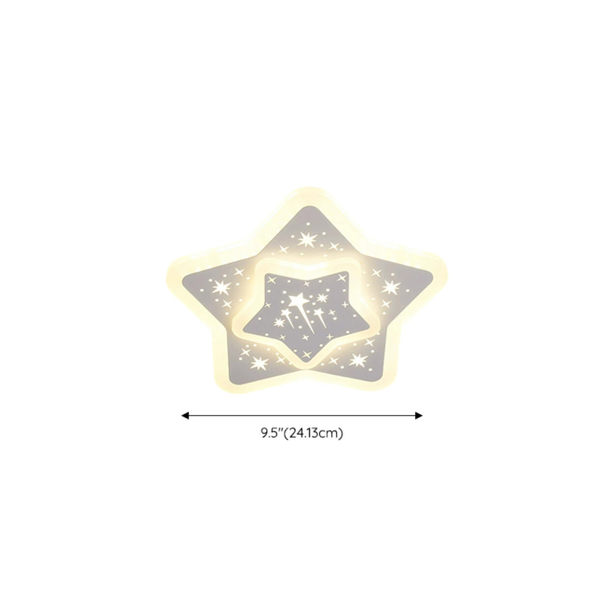 Hallway White Star-Shaped LED Flush Mount Ceiling Light Image - 12