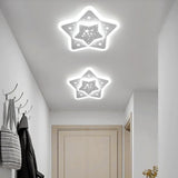 Hallway White Star-Shaped LED Flush Mount Ceiling Light Image - 4