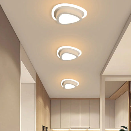 Hallway White Triangle Dimmable LED Flush Mount Light Image - 1