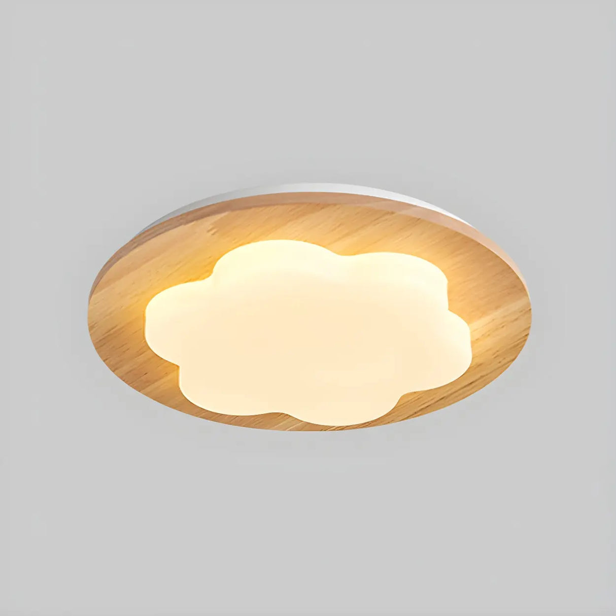 Hallway Wood Star Dimmable LED Flush Mount Ceiling Lamp Image - 10