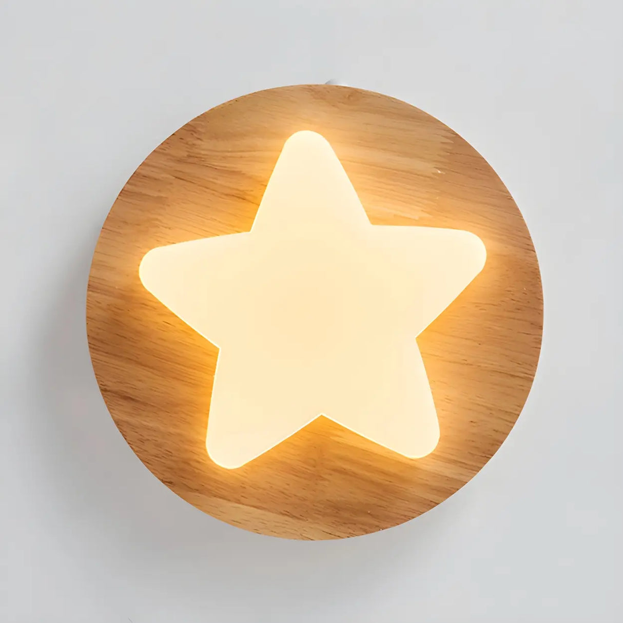 Hallway Wood Star Dimmable LED Flush Mount Ceiling Lamp Image - 13