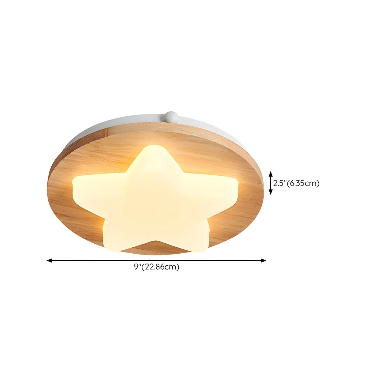 Hallway Wood Star Dimmable LED Flush Mount Ceiling Lamp Image - 19