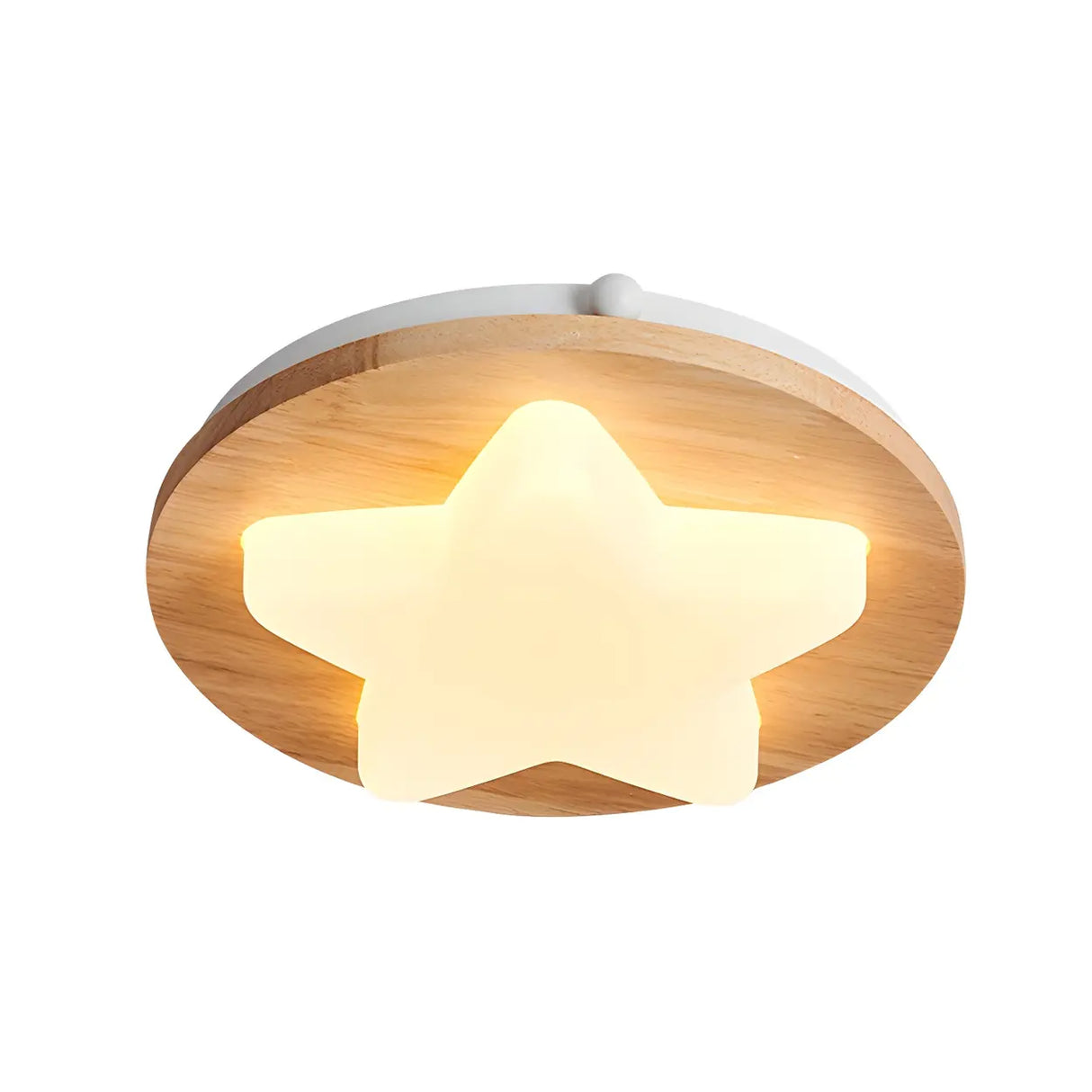 Hallway Wood Star Dimmable LED Flush Mount Ceiling Lamp Image - 7