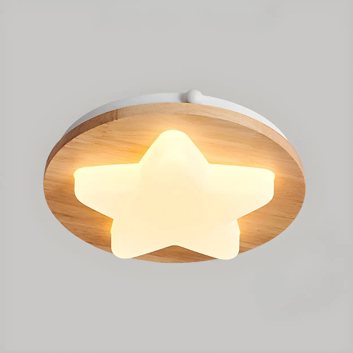 Hallway Wood Star Dimmable LED Flush Mount Ceiling Lamp Image - 9