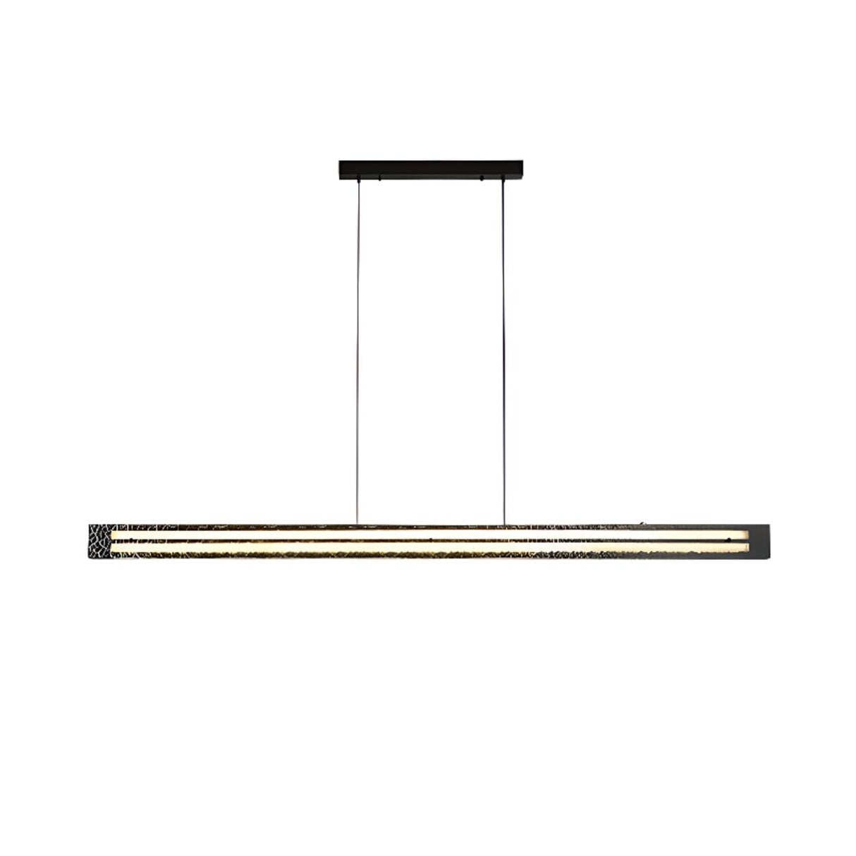 Hammered Black Linear Pendant Light Kitchen Island Image - 5