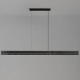 Hammered Black Linear Pendant Light Kitchen Island Image - 6