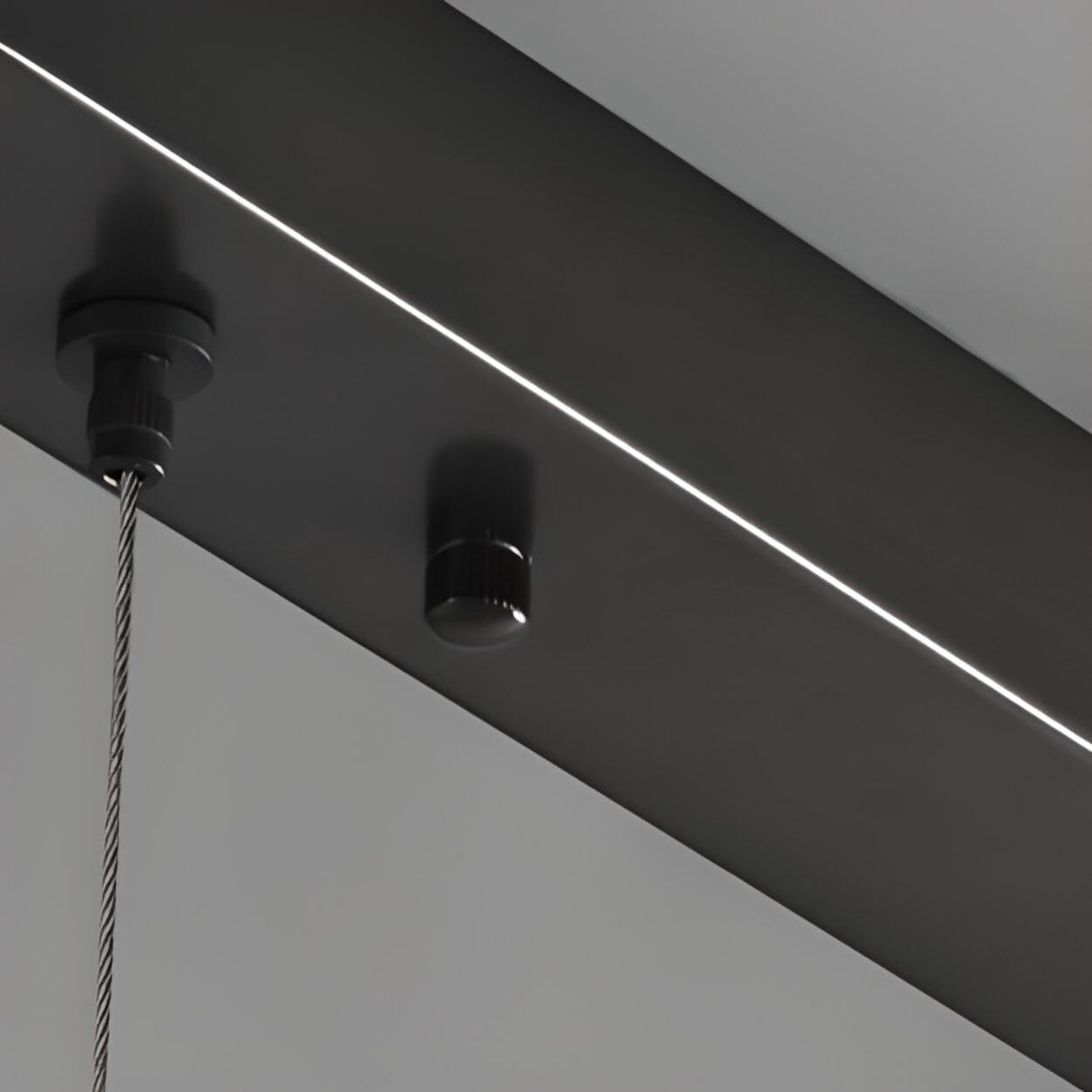 Hammered Black Linear Pendant Light Kitchen Island Image - 9