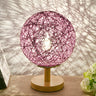 Hand-Woven Rattan Global Shade Wooden Base Table Lamp Image - 21