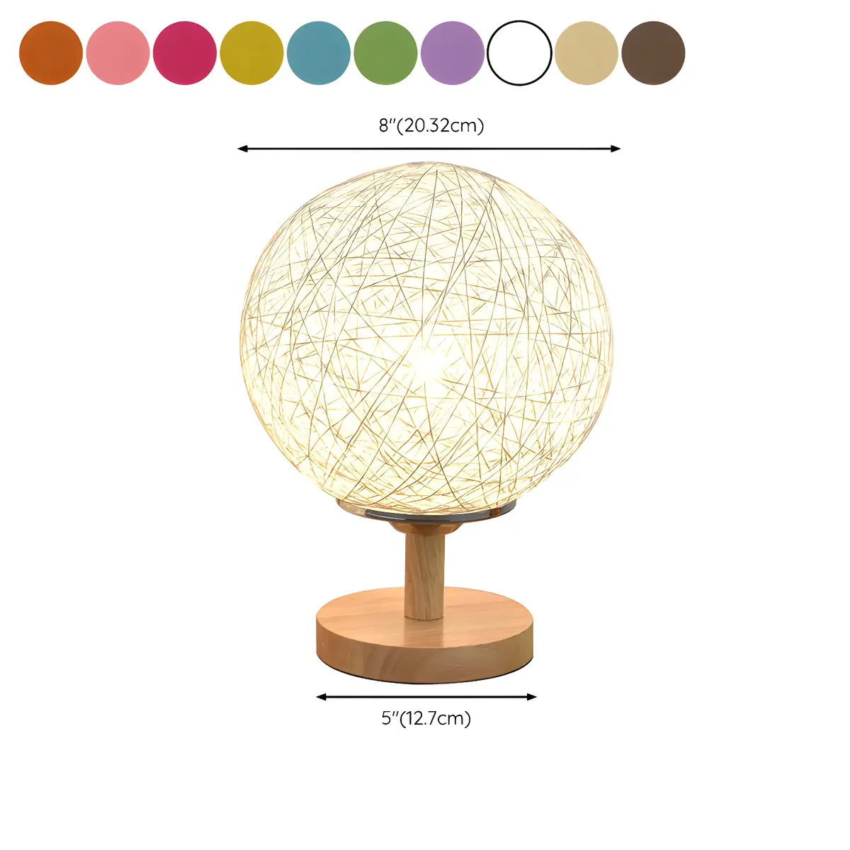 Hand-Woven Rattan Global Shade Wooden Base Table Lamp Image - 26