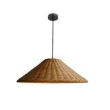 Handwoven Oriental Rattan Cone Pendant Lights Image - 10