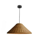 Handwoven Oriental Rattan Cone Pendant Lights Image - 13