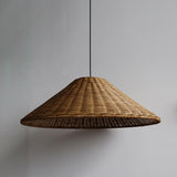 Handwoven Oriental Rattan Cone Pendant Lights Image - 16