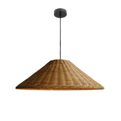 Handwoven Oriental Rattan Cone Pendant Lights Image - 2