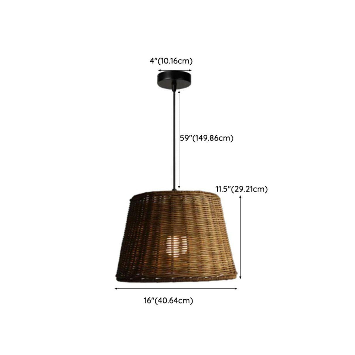 Handwoven Oriental Rattan Cone Pendant Lights Image - 24