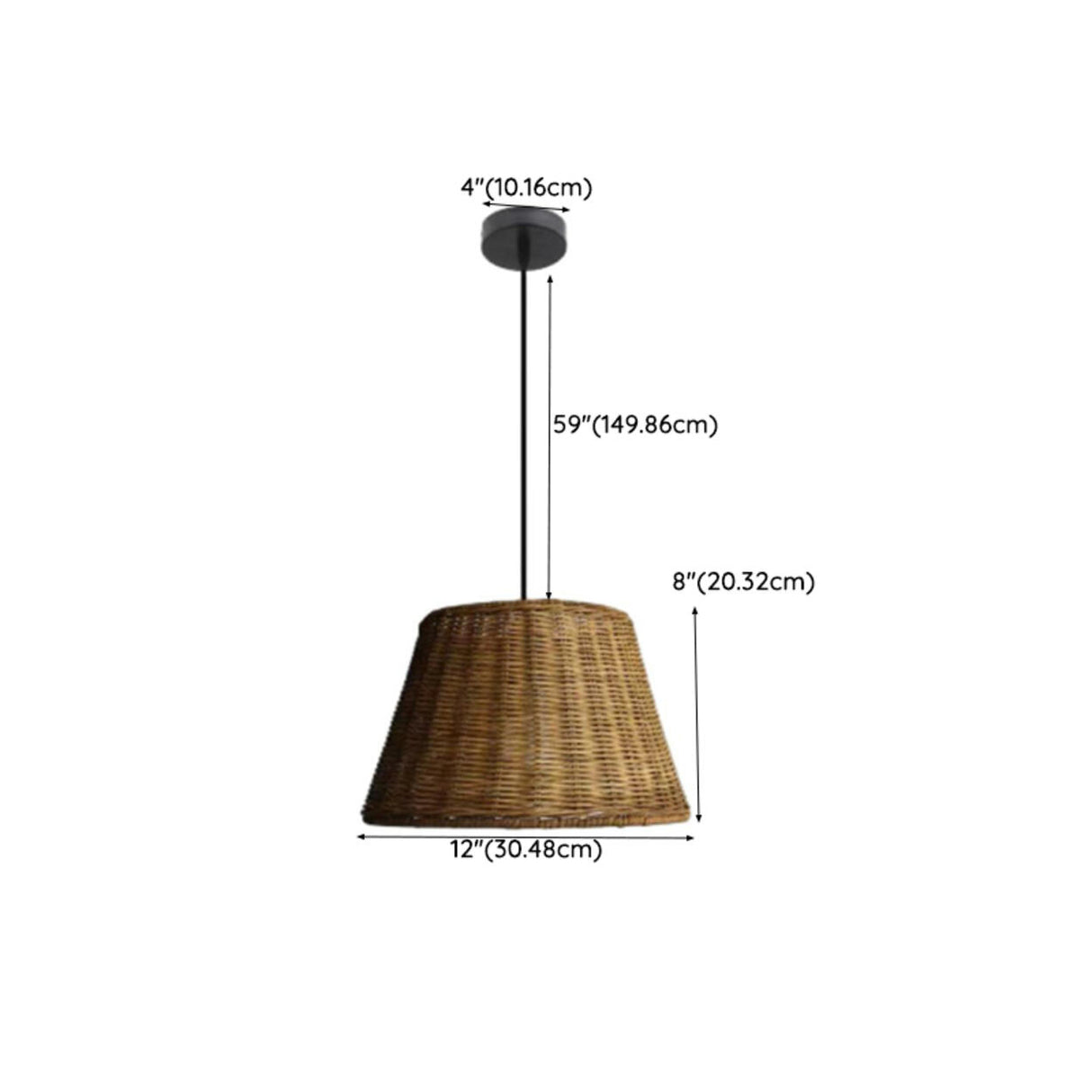 Handwoven Oriental Rattan Cone Pendant Lights Image - 26