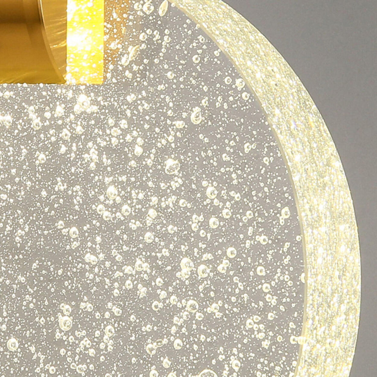 Hanging Crystal Gold Round Bedside LED Wall Sconce Image - 10