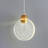 Hanging Crystal Gold Round Bedside LED Wall Sconce Image - 9