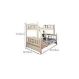 Headboard and Footboard White Wood Bunk Bed with Drawers #size