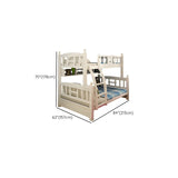 Headboard and Footboard White Wood Bunk Bed with Drawers Image - 23