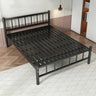 Headboard Rectangular Metal White Queen Open-Frame Bed Image - 2