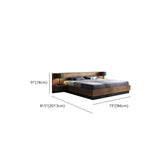 Headboard Wood Brown King Storage Bed with Mattress Image - 12