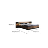 Headboard Wood Brown King Storage Bed with Mattress Image - 9