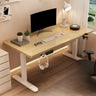 Height-Adjustable Walnut Wood T-Shape Standing Desk Image - 7