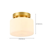 Hexagonal Cylinder Brass Modern Semi-Flush Mount Light Image - 14