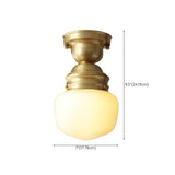 Hexagonal Cylinder Brass Modern Semi-Flush Mount Light Image - 15