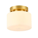 Hexagonal Cylinder Brass Modern Semi-Flush Mount Light Image - 5