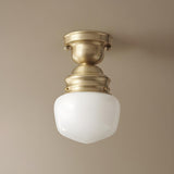 Hexagonal Cylinder Brass Modern Semi-Flush Mount Light Image - 7