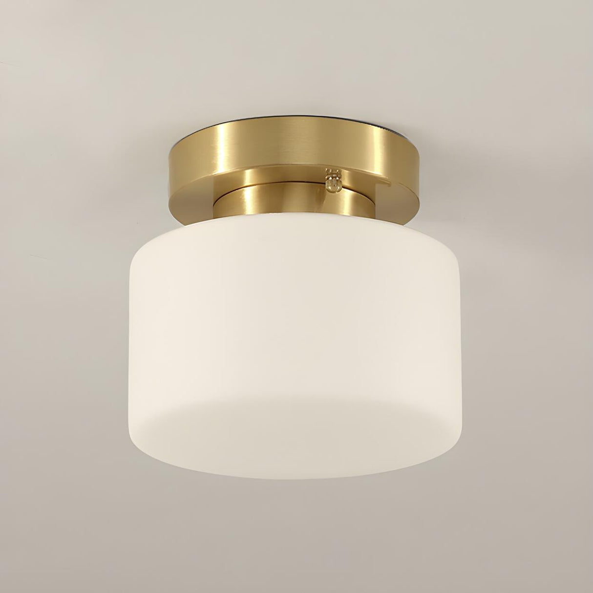 Hexagonal Cylinder Brass Modern Semi-Flush Mount Light Image - 9