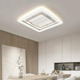 High Power White Square Bladeless Ceiling Fan Light Image - 1