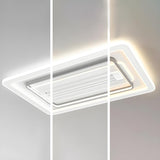 High Power White Square Bladeless Ceiling Fan Light Image - 11