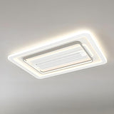 High Power White Square Bladeless Ceiling Fan Light Image - 5