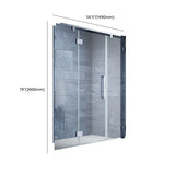 Hinged Clear Glass Frameless Shower Door with Towel Bar Image - 10