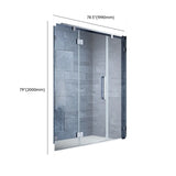 Hinged Clear Glass Frameless Shower Door with Towel Bar Image - 15