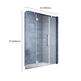 Hinged Clear Glass Frameless Shower Door with Towel Bar Image - 9