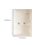 Hinged Clear Glass Semi-Frameless Gold Hardware Shower Door Image - 12