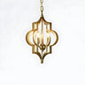 Hollowed Lantern Gold Metal 3-Light Foyer Chandelier Image - 1