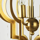 Hollowed Lantern Gold Metal 3-Light Foyer Chandelier Image - 6