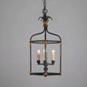 Hollowed Lantern Iron Candle Black Foyer Chandelier Image - 2