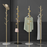 Hooks Gold Metal Freestanding Round Base Tree Coat Rack Image - 1