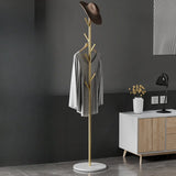 Hooks Gold Metal Freestanding Round Base Tree Coat Rack Image - 15