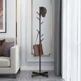 Hooks Gold Metal Freestanding Round Base Tree Coat Rack Image - 5