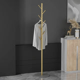 Hooks Gold Metal Freestanding Round Base Tree Coat Rack Image - 7